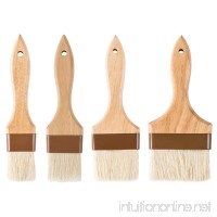 4-Piece Pastry Brush Set of 1-Inch 2-Inch 3-Inch and 4-Inch Width Brushes with Boar Bristles Lacquered Hardwood Handle Professional Kitchen/Cooking Brushes - B0763ZS5RY